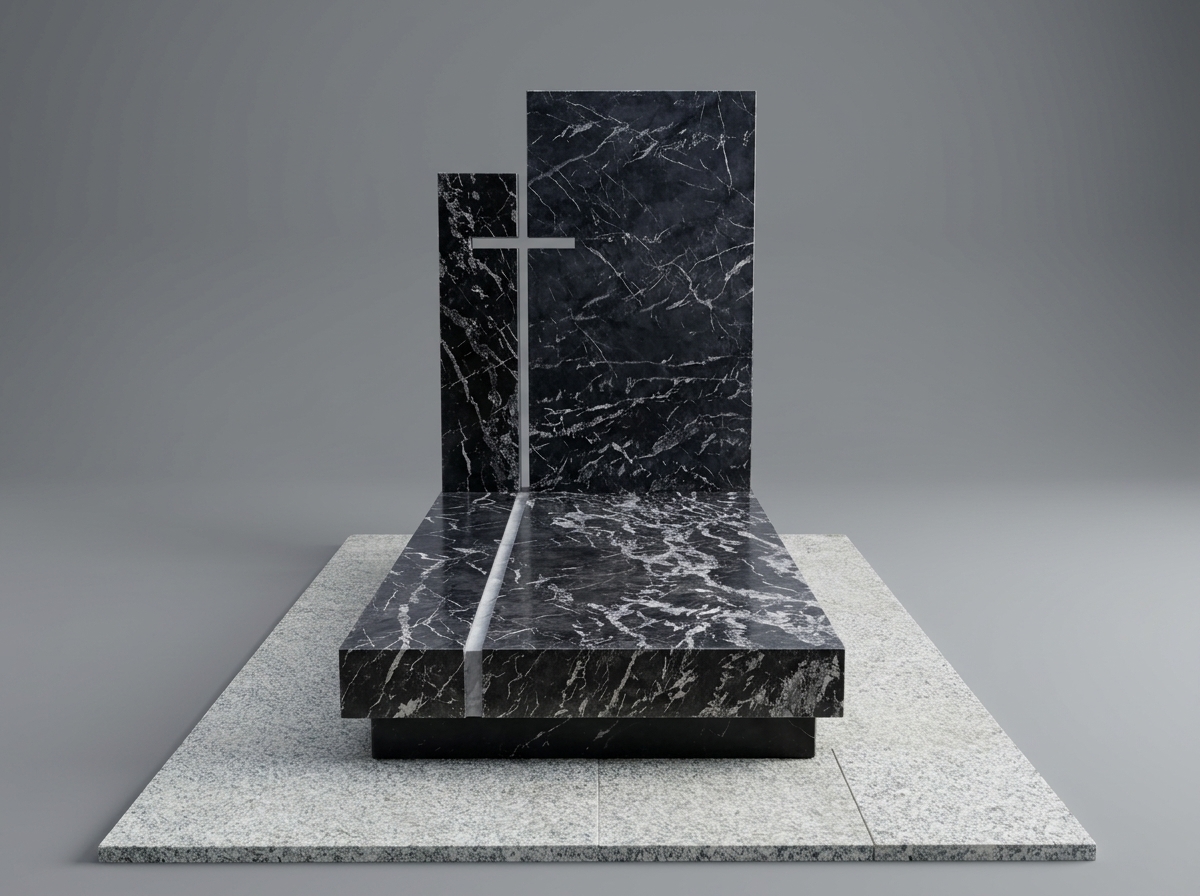 Particolare di una scultura e incisione monumentale in marmo
